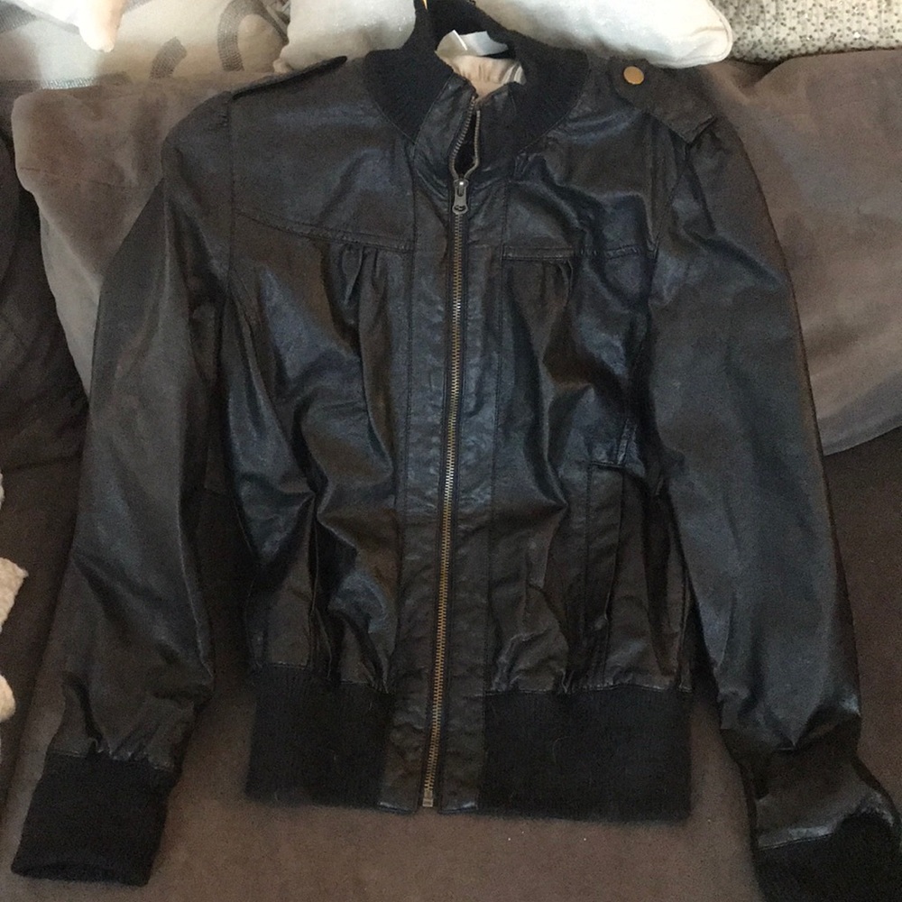 Faux Leather Coat